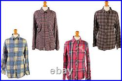 Vintage Womens Flannel Shirts Check Retro 90s 00s Job Lot Wholesale x15 -Lot507