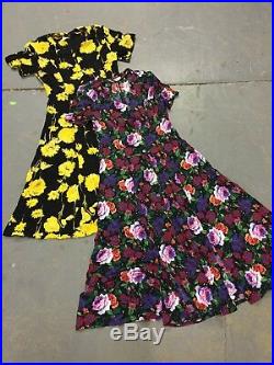 Vintage wholesale 90's Grunge floral button dresses x 100