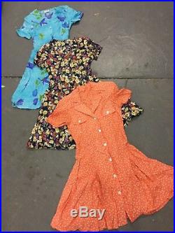 Vintage wholesale 90's Grunge floral button dresses x 25