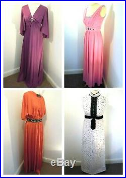 Vintage wholesale job lot 60s/70s/80s mixed dresses, shoes, skirts and blazers