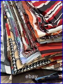 Vtg scarf job lot wholesale 80 scarves satin silky polyester equestrian nautical