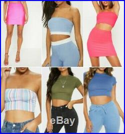 WHOLESALE JOBLOT PRETTY LITTLE THING PLT Basic Tops Cycle Shorts Skirts x 100