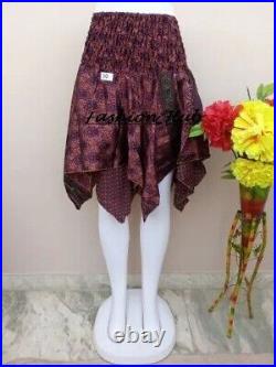 Wholesale 10 Pc of Vintage Silk Sari 2 Layer Magic Wrap Skirt Beach Wear Dress