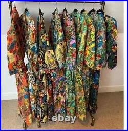 Wholesale 10 Pcs Indian 100% Cotton Handmade Bath Robe Women Long Kimono Dress