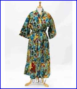 Wholesale 10 Pcs Indian 100% Cotton Handmade Bath Robe Women Long Kimono Dress