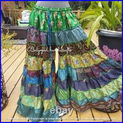 Wholesale 10PC Indian Vintage Sari Silk Boho Gypsy Wide-Leg Palazzo Pant Trouser
