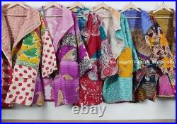 Wholesale 10Pc Vintage Kantha Hand Made Cotton Long Jacket Indian Women Coat