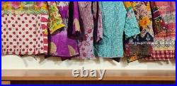 Wholesale 10Pc Vintage Kantha Hand Made Cotton Long Jacket Indian Women Coat