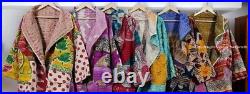 Wholesale 10Pc Vintage Kantha Hand Made Cotton Long Jacket Indian Women Coat