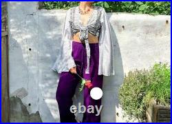 Wholesale 15 Pc Indian Vintage Silk Sari Bell Sleeve Crop Top Retro 60s Clothing