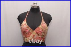 Wholesale 20 PC Of Indian Vintage Silk Sari Halter Crop Tops Retro 60s Clothing