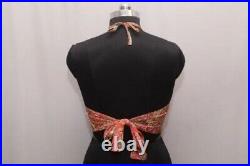 Wholesale 20 PC Of Indian Vintage Silk Sari Halter Crop Tops Retro 60s Clothing