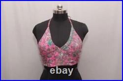 Wholesale 20 PC Of Indian Vintage Silk Sari Halter Crop Tops Retro 60s Clothing