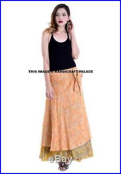 Wholesale 30 PCs Vintage Silk Sari Recycled Wrap Around Skirts Women Beach Wear