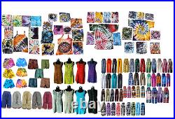 Wholesale 50Pc Mix Hippie Top Tie Dye Tshirt Harem Pants Indian Midi Dresses