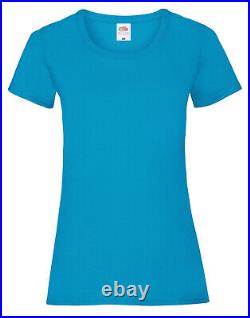 Wholesale AZURE BLUE T-SHIRTS Fruit of Loom Plain Cotton Short Sleeve Bulk lot