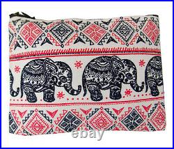 Wholesale Elephant Coin Purses x 90 Pouches Zip Woven Handmade Lined Resale