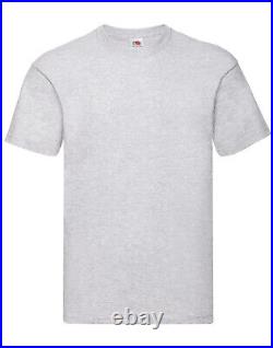 Wholesale HEATHER GREY T-SHIRTS Fruit of Loom Plain Cotton Short Sleeve Bulk