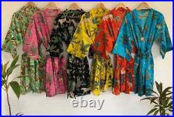 Wholesale Indian Vintage 100% Cotton Women Bath Robe Long Kimono Night Dress Rob