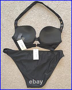 Wholesale Job Lot Ex New Look Black Bikini Sets NWT And Hygiene Strips 25 Sets