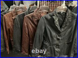 Wholesale Job Lot Ladies Black/Brown Real Leather Blazer Jacket, 6 Pieces