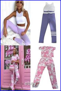 Wholesale Job Lot Women Leggings And Crop Top Set Gym Sports Floral Leopard X75
