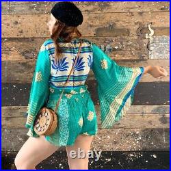 Wholesale Joblot 70s Style hippie bell sleeve playsuits 8 Pieces