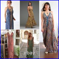 Wholesale Lot 10 PC Indian Silk Dress For Women Work Magic Gown Dress