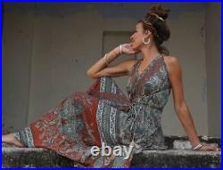 Wholesale Lot 10 PC Indiqan Women Dress Free Size Women Maxi Assorted Silk Sari