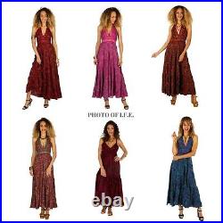 Wholesale Lot 20 PC Indian Silk Dress For Women Work Magic Gowon Dress