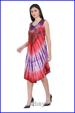 Wholesale Lot 25Pc Hippie Tunic Sundress Indian Multi Tie Dye/ Batik Beach Dress