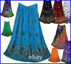 Wholesale Lot 5 Pc 4XL-6XL Plus Size Indian Ethnic Sequin Skirt For Women Boho