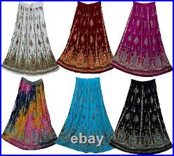 Wholesale Lot 5 Pc 4XL-6XL Plus Size Indian Ethnic Sequin Skirt For Women Boho