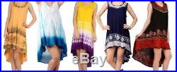 Wholesale Lot 50Pc Hippie Boho Tunic Sundress Indian Multi Tie Dye Beach Dress
