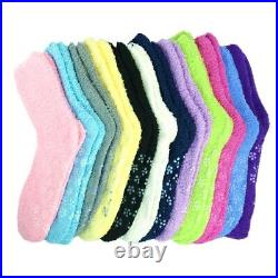 Wholesale Lot For Womens Soft Cozy Fuzzy Socks Non-Skid Solid Home Warm Slipper