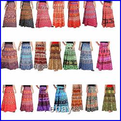 Wholesale Lot Hippie Skirts Indian Women Wrap Around Skirt Cotton Bohemian Gypsy