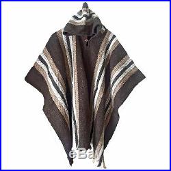 Wholesale Lot Of 10 Ponchos Llama Wool Unisex South American Hooded Pullover