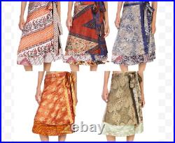 Wholesale Lot Of Indian Art Silk Rapron Wrap Round Indian Women Fashion Skirts