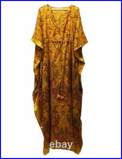 Wholesale Lot Of VIntage Indian Pre-Used Recycled Silk Sari Dress Hippie Kaftan