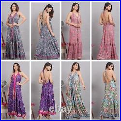 Wholesale Lot Of Women's Silk Halter dress for Summer backless silk dress