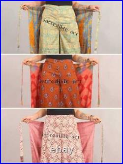 Wholesale Lot Pack Vintage Sari Wrap Pants double Layer Reversible Wrap Pants