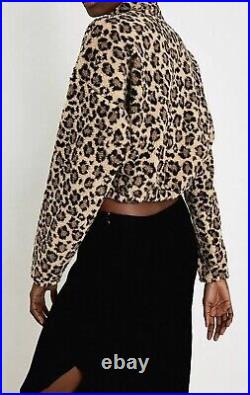 Wholesale Lot Urban Outfitters Crop Fleece Jumper Brown Leopard Print 10 Items