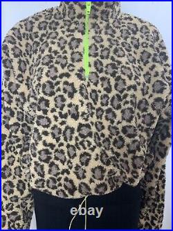 Wholesale Lot Urban Outfitters Crop Fleece Jumper Brown Leopard Print 10 Items