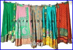 Wholesale Lot Vintage Silk Sari Wrap Skirts Recycled Magic Bohemian Multicolor