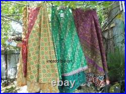 Wholesale Lot Vintage Silk Sari Wrap Skirts Recycled Magic Bohemian Multicolor