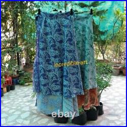 Wholesale Lot Vintage Silk Sari Wrap Skirts Recycled Magic Bohemian Multicolor