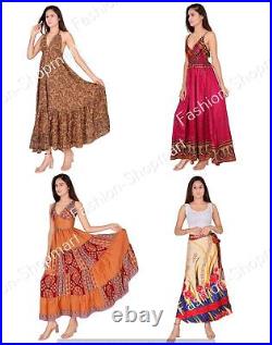 Wholesale Lot of 10 PC Indian Women Dress Women maxi Assorted Silk