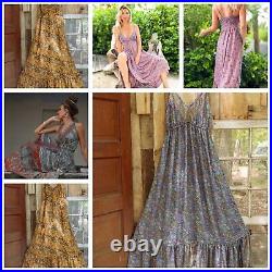 Wholesale Lot of 30 PC India Handmade Vintage Silk Dress Wrap Boho hippie Weddi