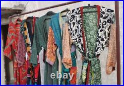 Wholesale Lot of Sari Silk Kimono Indian Women Wear Dress Bohemian Robe Gown