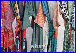 Wholesale Lot of Sari Silk Kimono Indian Women Wear Dress Bohemian Robe Gown